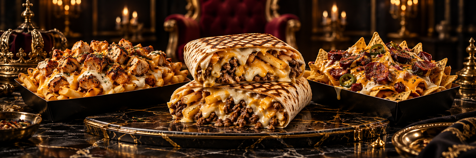 French Tacos, Loaded Fries und Loaded Nachos – Serviervorschlag
